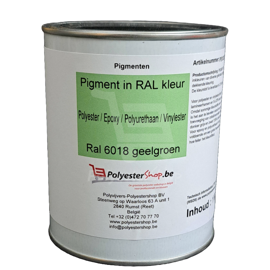 Pigment in RAL kleur, Polyester / Epoxy / Polyurethaan / Vinylester