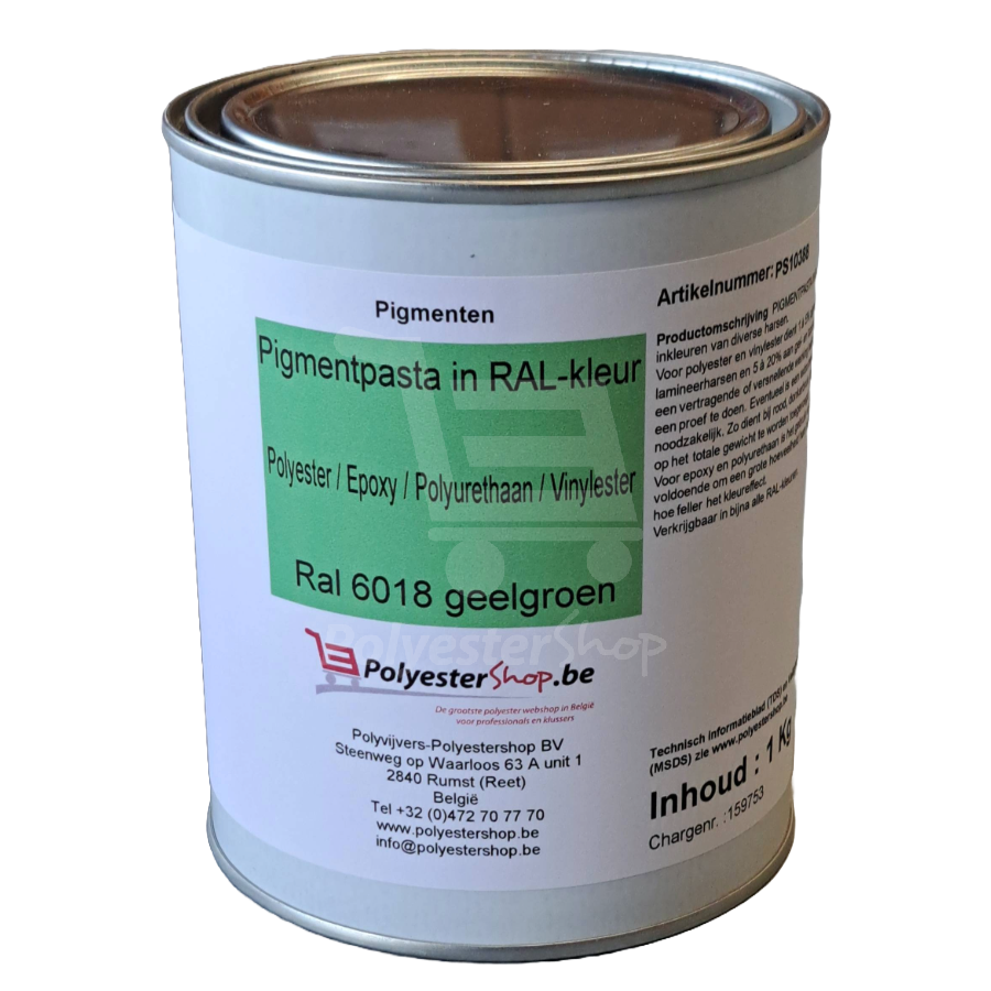 Pigment in RAL kleur, Polyester / Epoxy / Polyurethaan / Vinylester